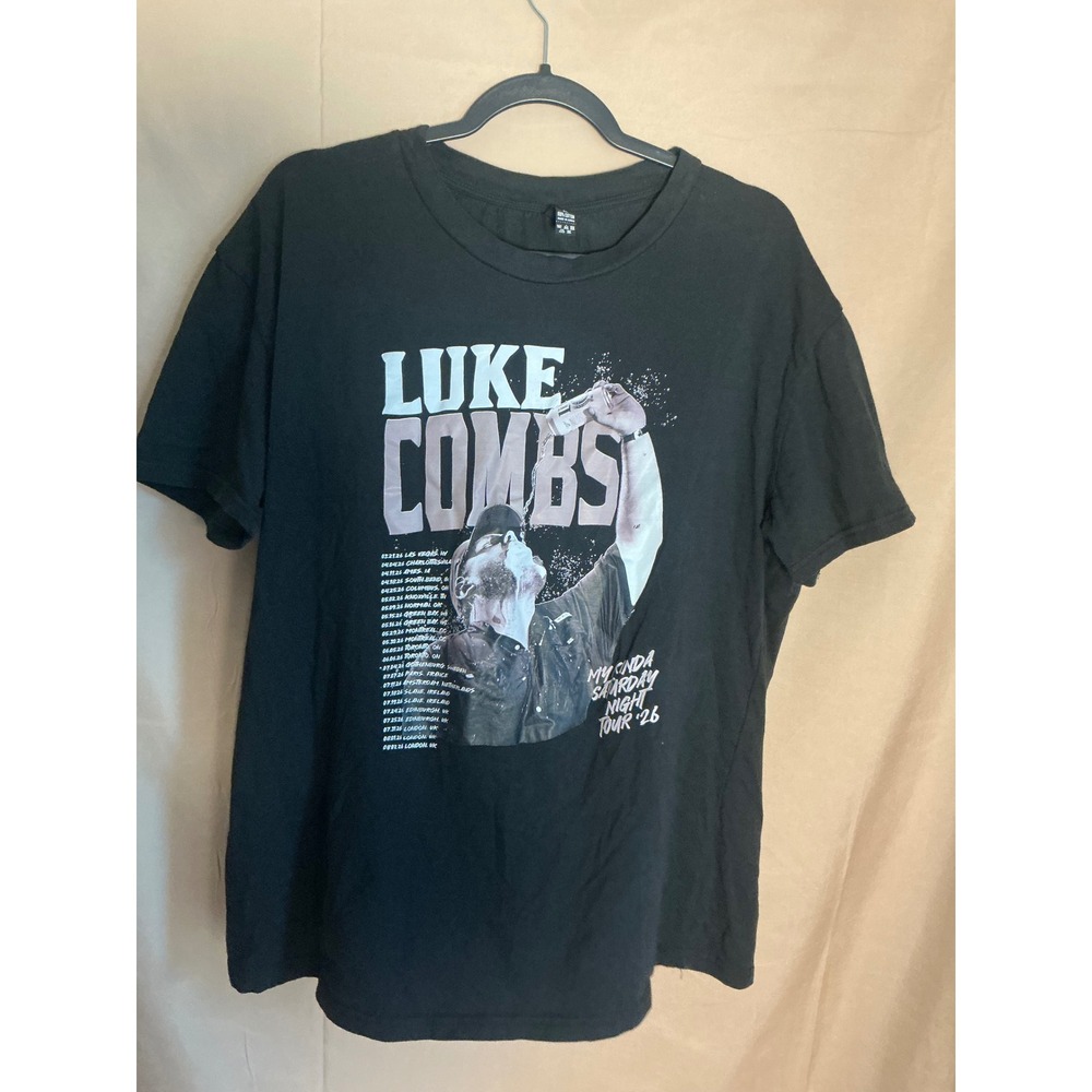 PFR New York Luke Combs Tour Shirt Mens XL Black Excellent 2026 Concert Graphic